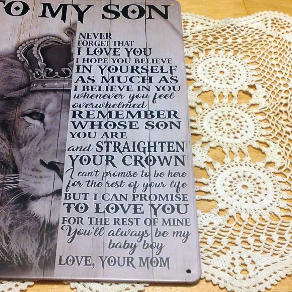 Weathered look wall art with lion, son's birthday or gift idea